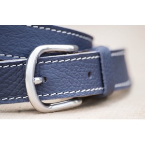 CEINTURE CUIR BLEU FRANCE | L'élégante